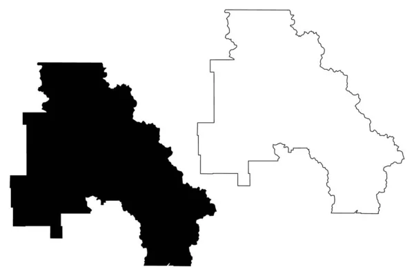 Condado Flathead Montana County United States America Usa Mapa Vector — Vector de stock