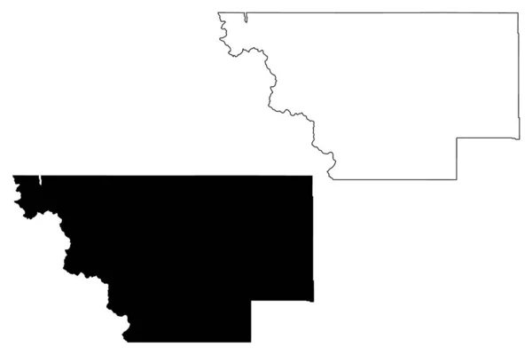 Glacier County Montana County United States America Usa Mapa Vector — Vector de stock