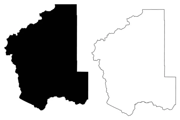 Condado Jefferson Montana County United States America Usa Mapa Vector — Vector de stock
