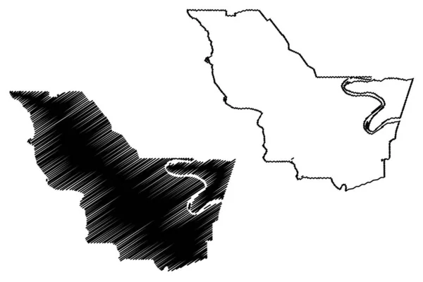 Iberville County Louisiana County Spojené Státy Americké Usa Usa Map — Stockový vektor