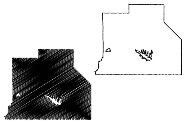 Jackson County Louisiana Usa Usa Karta Vektor Illustration Klotskiss Jackson — Stock vektor