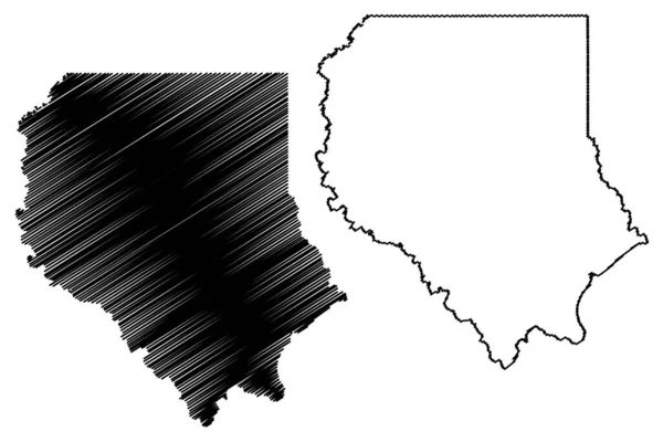 Livingston County Louisiana Grafschaft Vereinigte Staaten Von Amerika Usa Kartenvektorillustration — Stockvektor