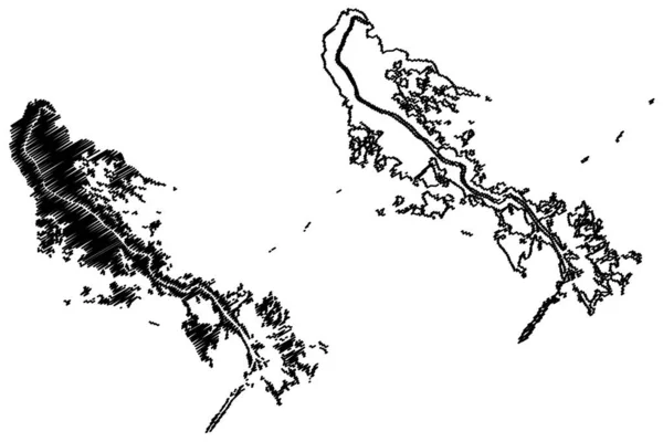 Plaquemines County Louisiana County United States America Usa Map Vector — стоковий вектор