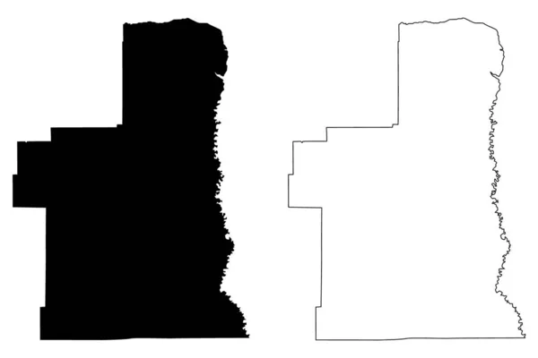 Petroleum County Montana County Spojené Státy Americké Usa Usa Map — Stockový vektor