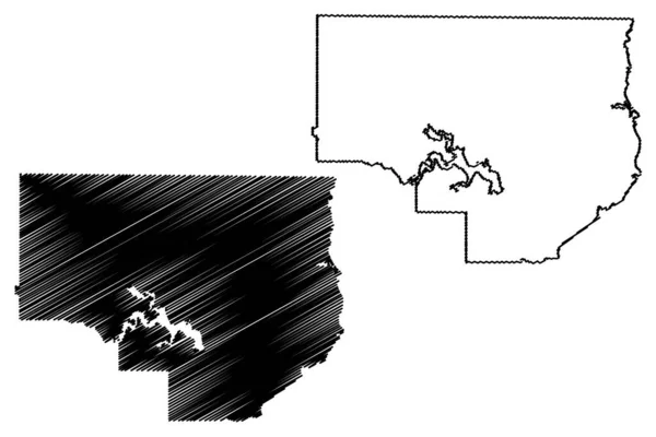 联合县 路易斯安那州 美国县 地图矢量图解 速写草图联合教区地图 — 图库矢量图片