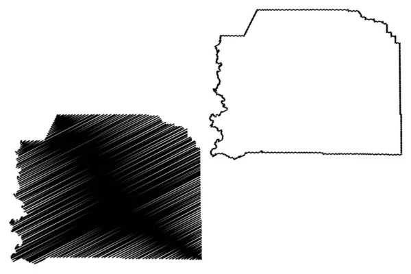 Vernon County Louisiana County Spojené Státy Americké Usa Usa Map — Stockový vektor