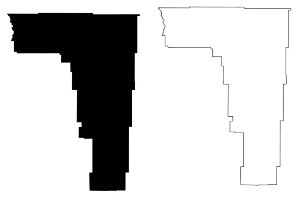Condado Rosebud Montana County United States America Usa Mapa Vector — Vector de stock