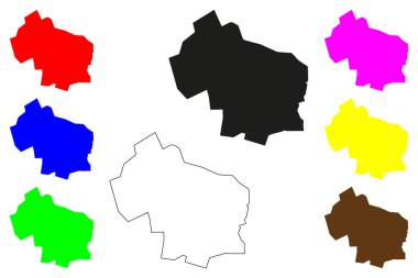 Sabha şehri (Libya Eyaleti) harita vektör çizimi, çizim Sebha haritası