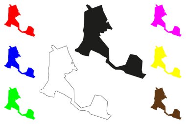 Bentong Şehri (Malezya) harita vektör çizimi, çizim Bentong haritası