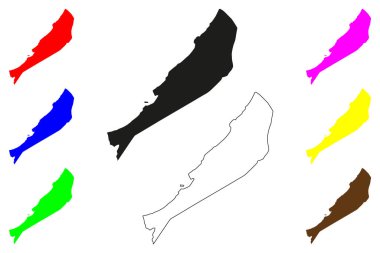 Bintulu Şehri (Malezya) harita vektör çizimi, çizim Bandar Bintulu haritası