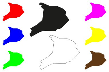 Kluang Şehri (Malezya) harita vektör çizimi, çizim Keluang veya Bandar Kluang haritası