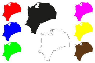 Kangar şehri (Malezya) harita vektör çizimi, çizim Bandar Kangar veya Kangaq haritası