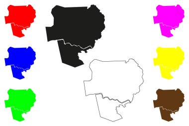 Maran şehri (Malezya) harita vektör çizimi, çizim Maran haritası