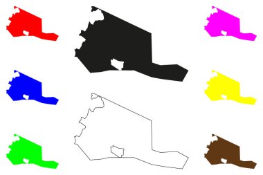 Segamat kenti (Malezya) harita vektör çizimi, çizim Bandar Segamat haritası