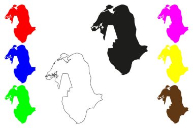 Tuaran şehri (Malezya) harita vektör çizimi, çiz Pekan Tuaran haritası