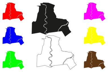 Temerloh Şehri (Malezya) harita vektör çizimi, çizim çizimi Temerloh haritası