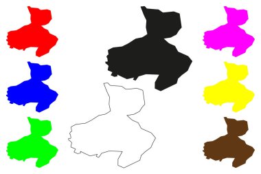 Koutiala şehri (Mali Cumhuriyeti) harita vektör çizimi, çizim Kutiala haritası