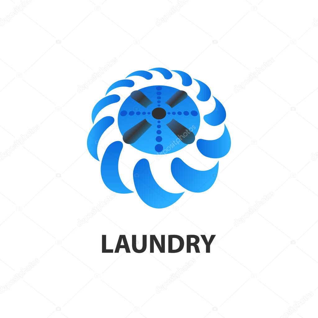 Laundry Logo Design Modern Washing and Dry Cleaning Branding Symbol
