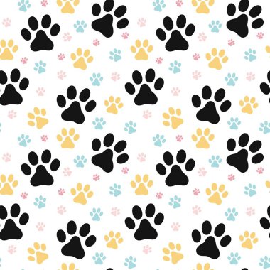 Köpek pençe baskı seamless modeli