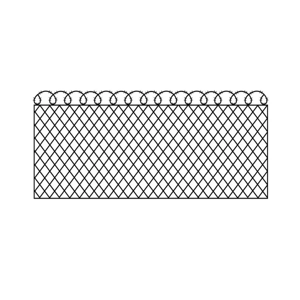Μεταλλικός φράχτης με συρματόπλεγμα — Διανυσματικό Αρχείο