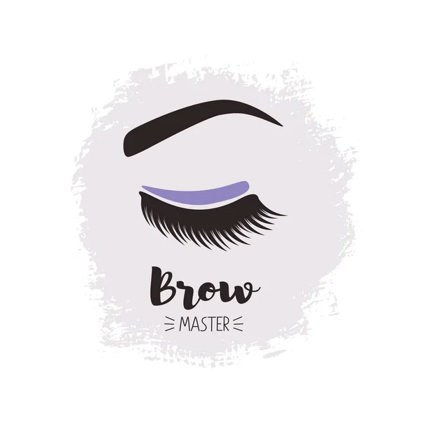 Brows and lashes lettering. Para salão de beleza, fabricante de extensões de cílios, mestre de sobrancelhas . —  Vetores de Stock