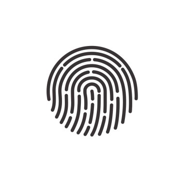 Kimliği app simgesi. Parmak izi vektör çizim beyaz izole arka planda.