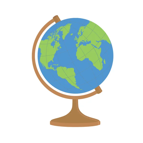 Mondo globo su un supporto vettoriale illustrazione . — Vettoriale Stock