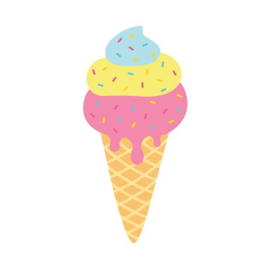 Çizgi film sevimli dondurma renkli sır ile