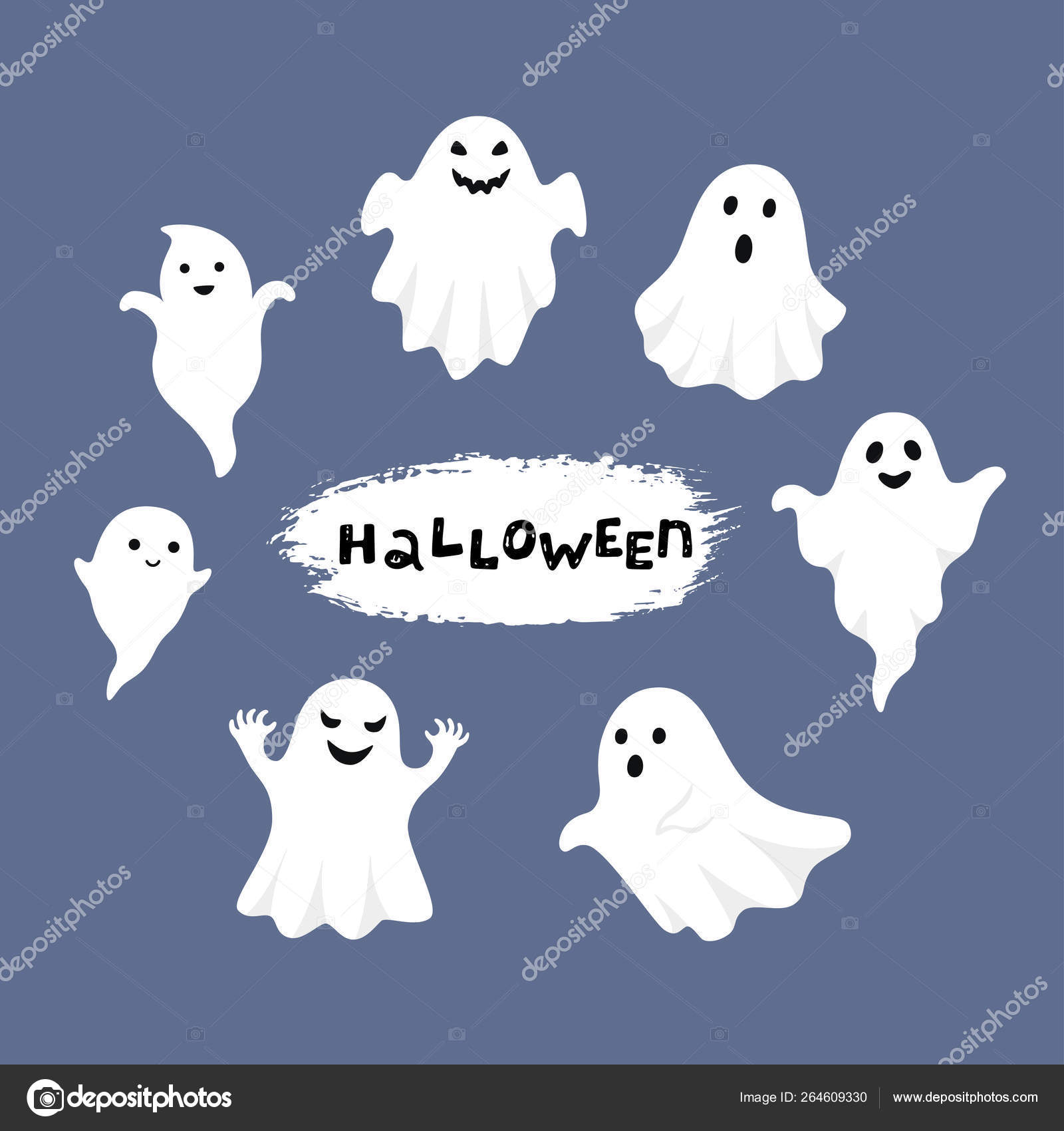 cute happy ghost cartoon