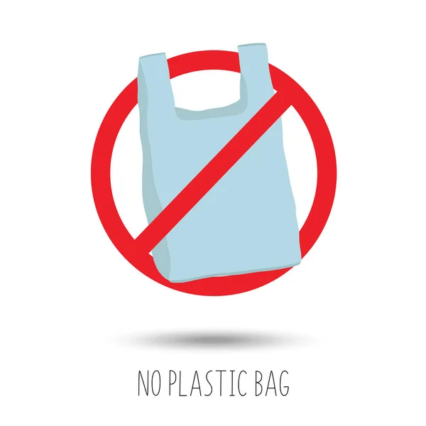 Όχι πλαστική σακούλα απαγορευμένη πινακίδα. Απεικόνιση διανυσματικών eps10 — Διανυσματικό Αρχείο