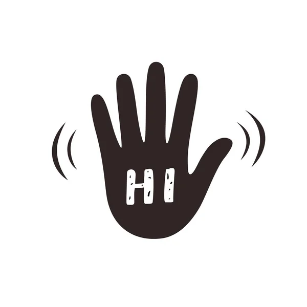 Hand Wave vinka Hej eller Hello gest platt vektor ikon för appar och webbplatser. Hälsnings tecken. Hello-symbolen. — Stock vektor