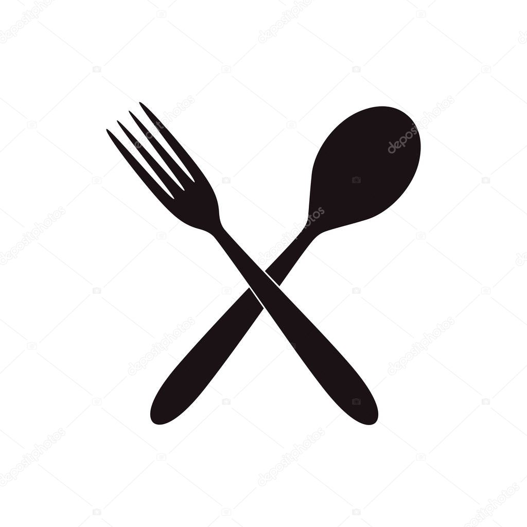 Spoon Fork Icon Vector Design. illustration on white isolated background