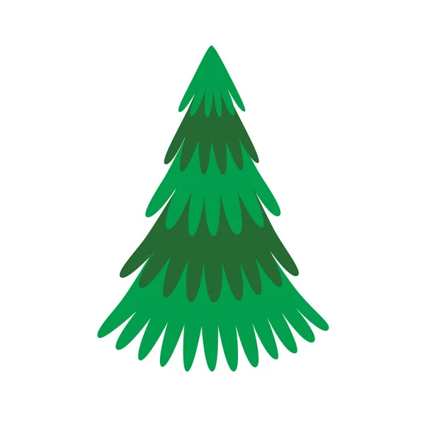 Arbre de Noël vert isolé sur blanc. Arbre vectoriel Noël vert — Image vectorielle