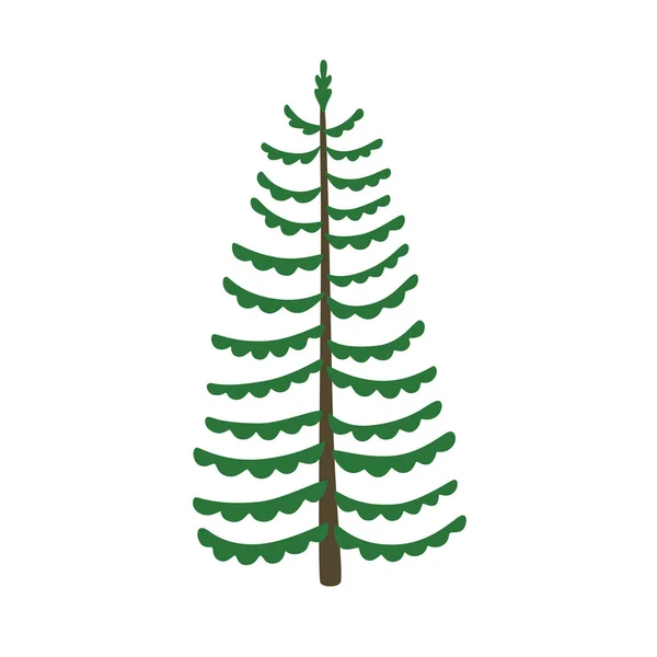 Grüner Weihnachtsbaum isoliert auf weiß. Vektorbaum weihnachtsgrün — Stockvektor