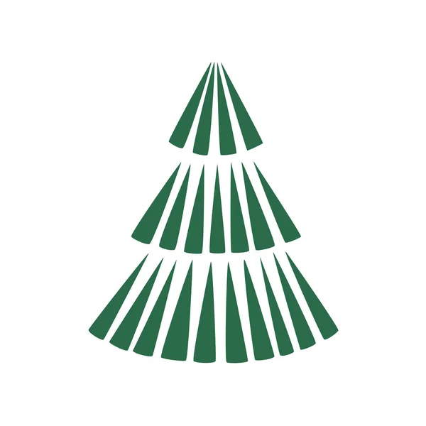 Arbre de Noël vert isolé sur blanc. Arbre vectoriel Noël vert — Image vectorielle