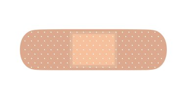 Tıbbi yapışkan bandaj. Beyaz yalıtılmış arka planda vektör çizimi.