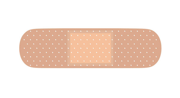 Medical adhesive bandage. Vector illustration on white isolated background.