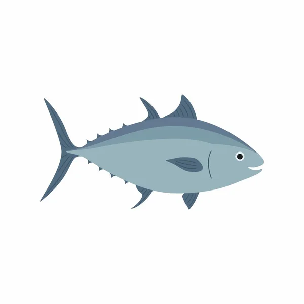 Peixe de atum. Ilustração vetorial isolada sobre fundo branco. — Vetor de Stock