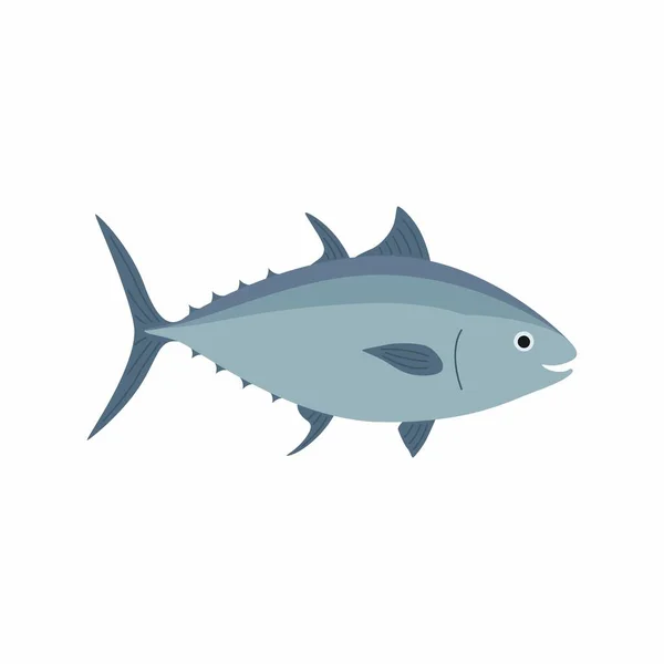 Ikan tuna. Ilustrasi vektor diisolasi pada latar belakang putih. - Stok Vektor