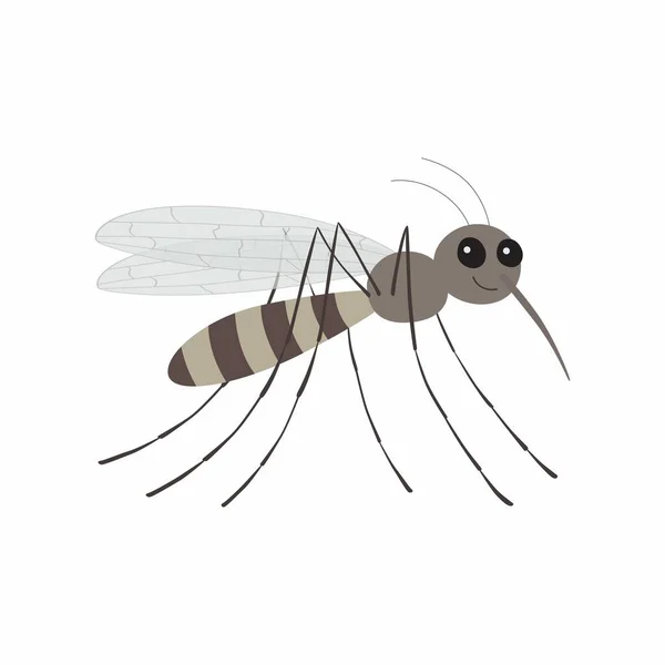 Cartoon personaggio zanzara. Illustrazione vettoriale Isolato. EPS10 — Vettoriale Stock