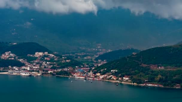 Regn över havet i Montenegro — Stockvideo