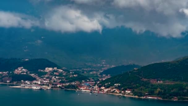 Regn över havet i Montenegro — Stockvideo