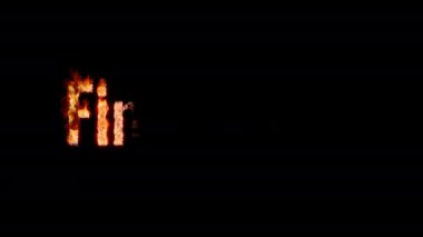 Metin yazma aşk. Animasyonlu yangın ve duman. Dahil alfa kanalı