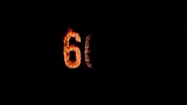 燃烧文本666 。动画火和烟。包括alpha通道 — 图库视频影像