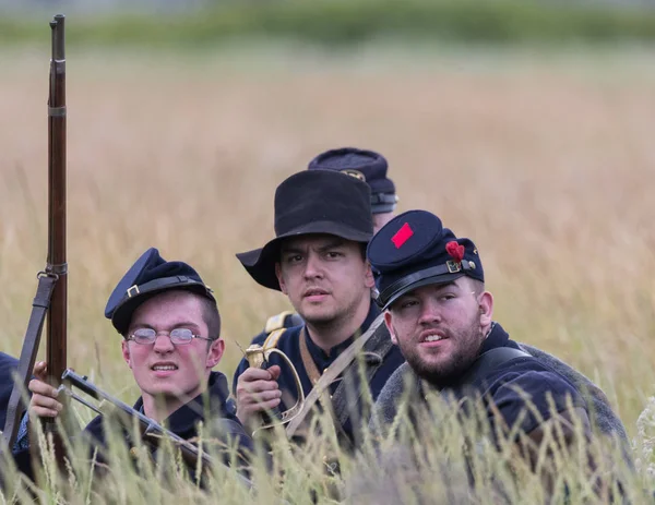 Amerikan İç Savaşı reenactors üzerinde 17 Haziran 2018 Fullbright Park, sendika Gap, Washington savaşta mücadele.