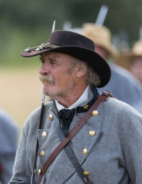 Güney Ordu liderleri üzerinde 17 Haziran 2018 Fullbright Park, sendika Gap, Washington bir Amerikan İç Savaşı canlandırma, orduya komuta.