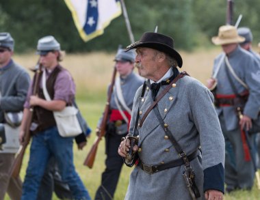 Güney Ordu liderleri üzerinde 17 Haziran 2018 Fullbright Park, sendika Gap, Washington bir Amerikan İç Savaşı canlandırma, orduya komuta.