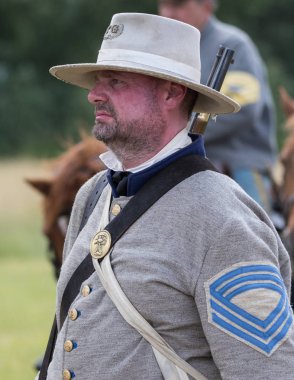 Güney Ordu liderleri üzerinde 17 Haziran 2018 Fullbright Park, sendika Gap, Washington bir Amerikan İç Savaşı canlandırma, orduya komuta.