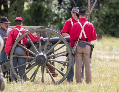  Amerikan İç Savaşı canlandırma Fullbright Park, sendika Gap, Washington üzerinde 17 Haziran 2018.