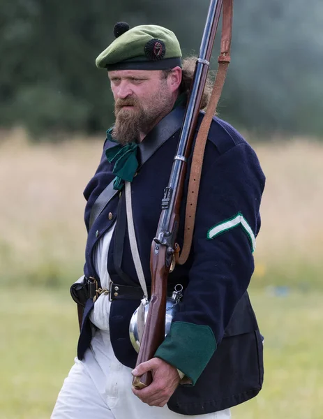  17 Haziran 2018 Washington'a Fullbright Park, sendika boşluğu, Amerikan İç Savaşı canlandırma asker.